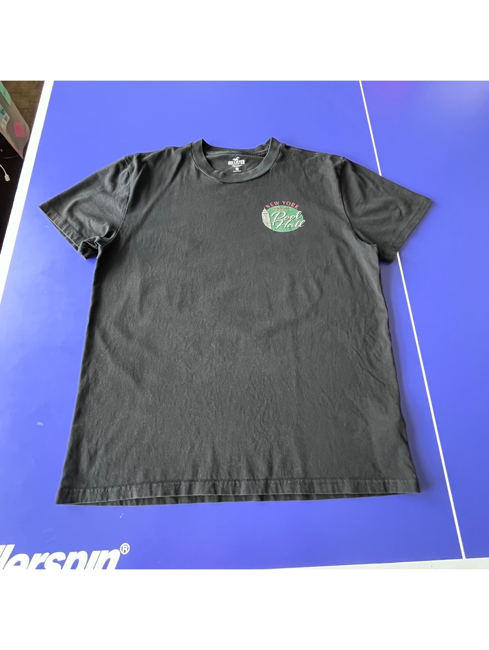 Hollister Black New York Pool Hall Graphic T-Shirt Men’s sz M Relaxed Fit